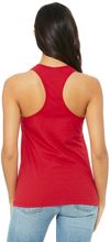 Am image of a Custom Bella and Canvas Ladies Jersey Racerback Tank in Red!