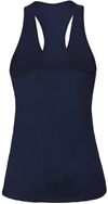 Am image of a Custom Bella and Canvas Ladies Jersey Racerback Tank in Navy!