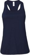 Am image of a Custom Bella and Canvas Ladies Jersey Racerback Tank in Navy!