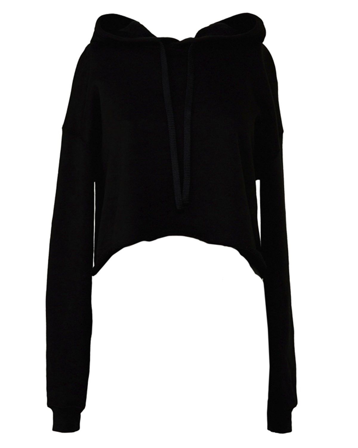 Bella and Canvas Women's Cropped Fleece Hoodie in Black