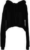 Am image of a Custom Bella and Canvas Women's Cropped Fleece Hoodie in Black!