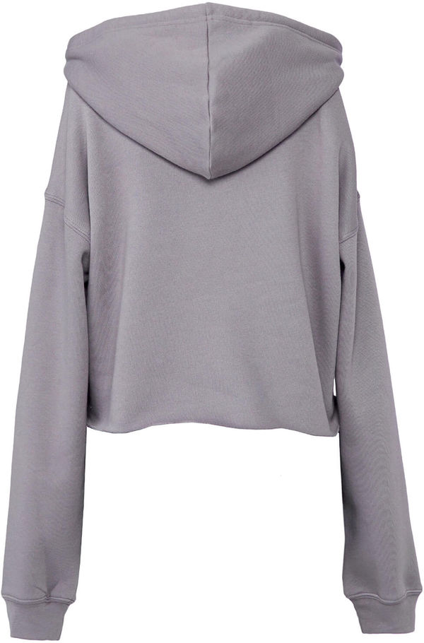 Am image of a Custom Bella and Canvas Women's Cropped Fleece Hoodie in Storm!
