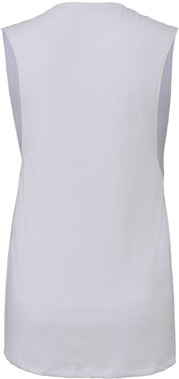 Am image of a Custom Bella and Canvas Ladies' Flowy Scoop Muscle Tank in Athletic Heather!