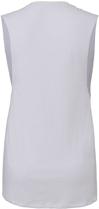 Am image of a Custom Bella and Canvas Ladies' Flowy Scoop Muscle Tank in Athletic Heather!