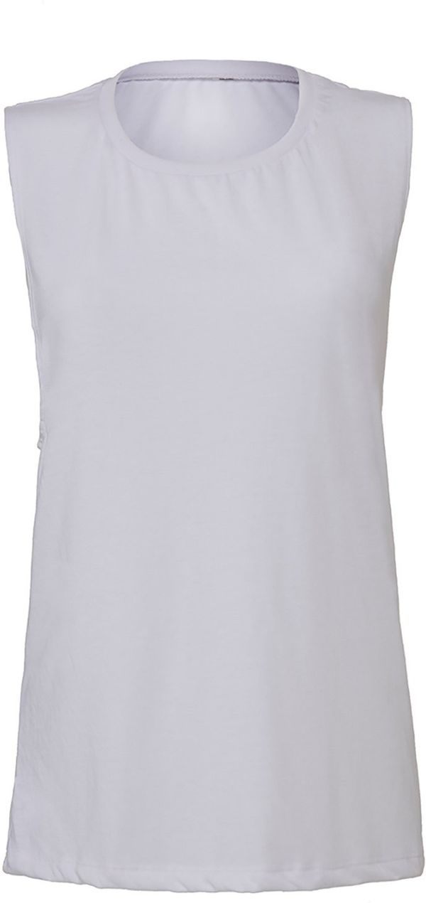 Am image of a Custom Bella and Canvas Ladies' Flowy Scoop Muscle Tank in Athletic Heather!