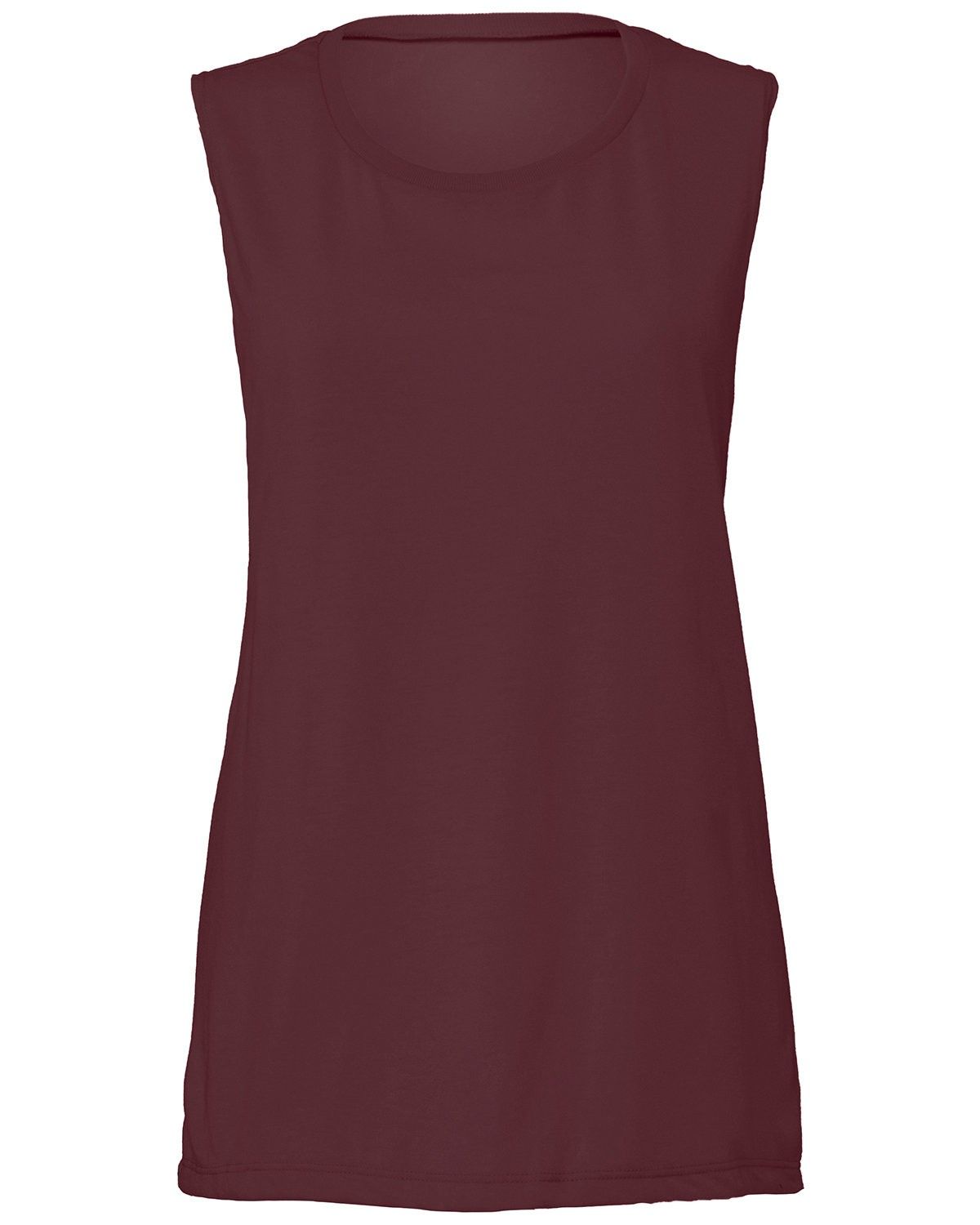 Bella and Canvas Ladies' Flowy Scoop Muscle Tank in Maroon