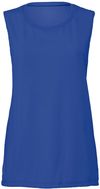 Am image of a Custom Bella and Canvas Ladies' Flowy Scoop Muscle Tank in True Royal!