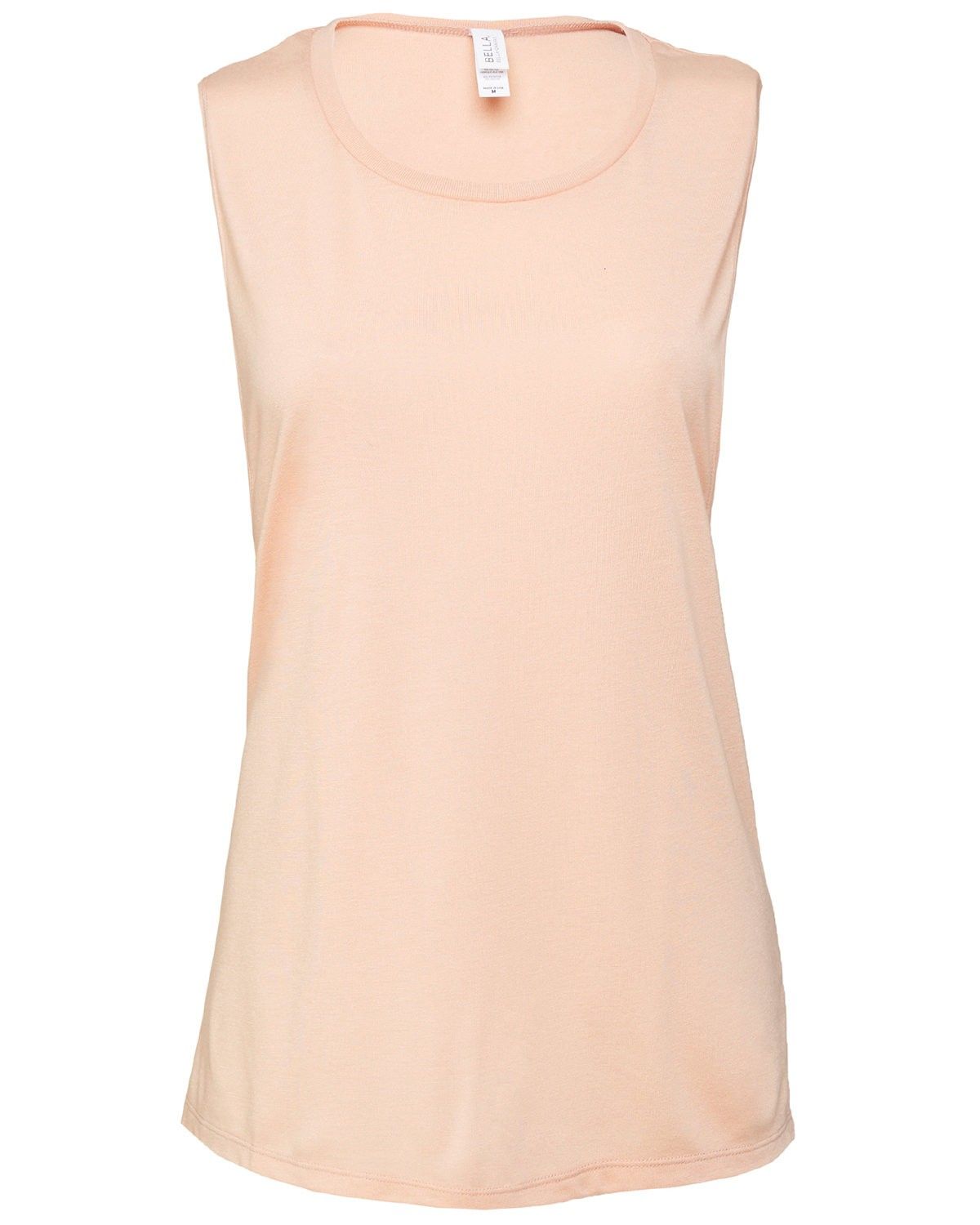 Bella and Canvas Ladies' Flowy Scoop Muscle Tank in Peach
