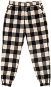 Am image of a Custom Burnside Unisex Flannel Jogger in ECRU/ BLACK!
