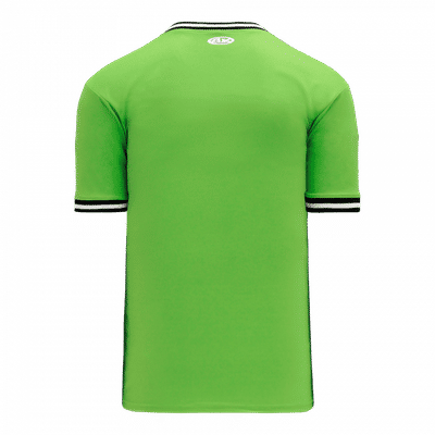 Am image of a Custom Athletic Knit Volleyball Jerseys in Lime Green/Black/White - 107!