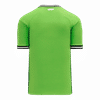 Am image of a Custom Athletic Knit Volleyball Jerseys in Lime Green/Black/White - 107!