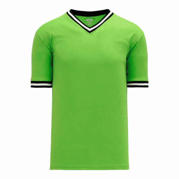 Am image of a Custom Athletic Knit Volleyball Jerseys in Lime Green/Black/White - 107!