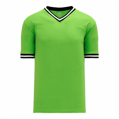 Am image of a Custom Athletic Knit Volleyball Jerseys in Lime Green/Black/White - 107!