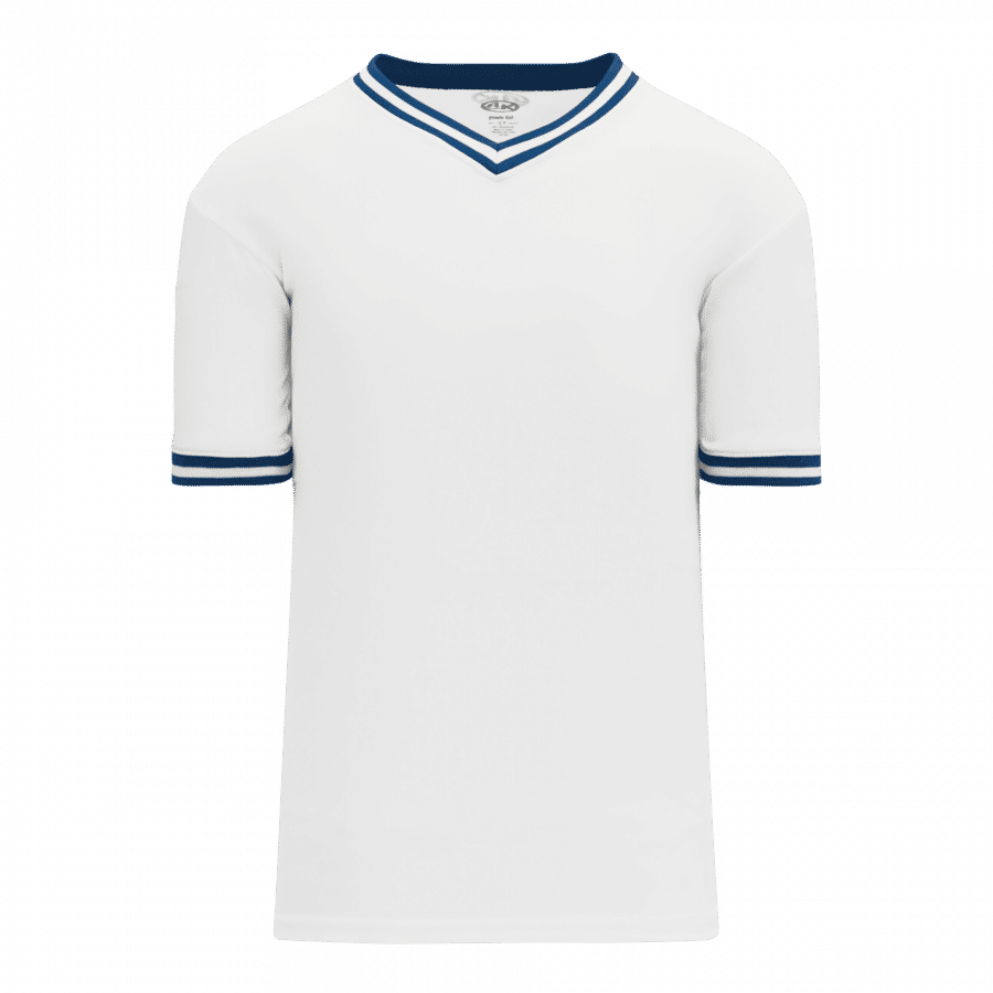 Athletic Knit Volleyball Jerseys in White/Royal - 207