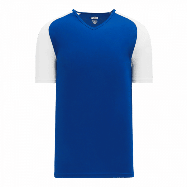 Am image of a Custom Athletic Knit Youth Pullover Baseball Jerseys in Royal/White!