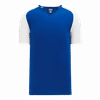 Am image of a Custom Athletic Knit Youth Pullover Baseball Jerseys in Royal/White!