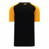 Am image of a Custom Athletic Knit Pullover Baseball Jerseys in Black/Gold!