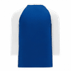 Am image of a Custom Athletic Knit Baseball Long Sleeve Shirts in Royal/White!