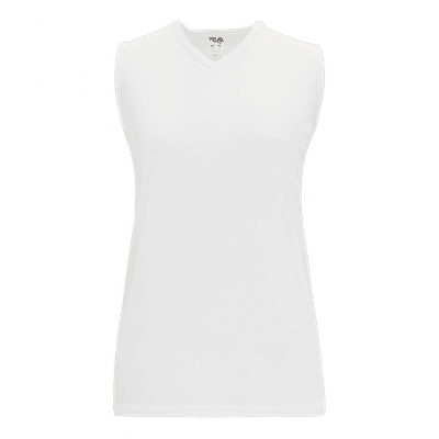 Am image of a Custom Athletic Knit Ladies Sleeveless Volleyball Jerseys in White!