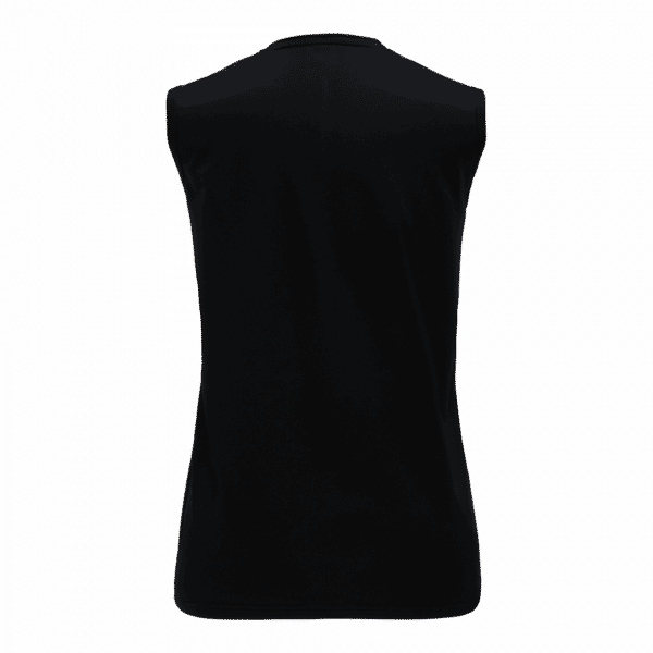 Am image of a Custom Athletic Knit Ladies Sleeveless Volleyball Jerseys in Black!