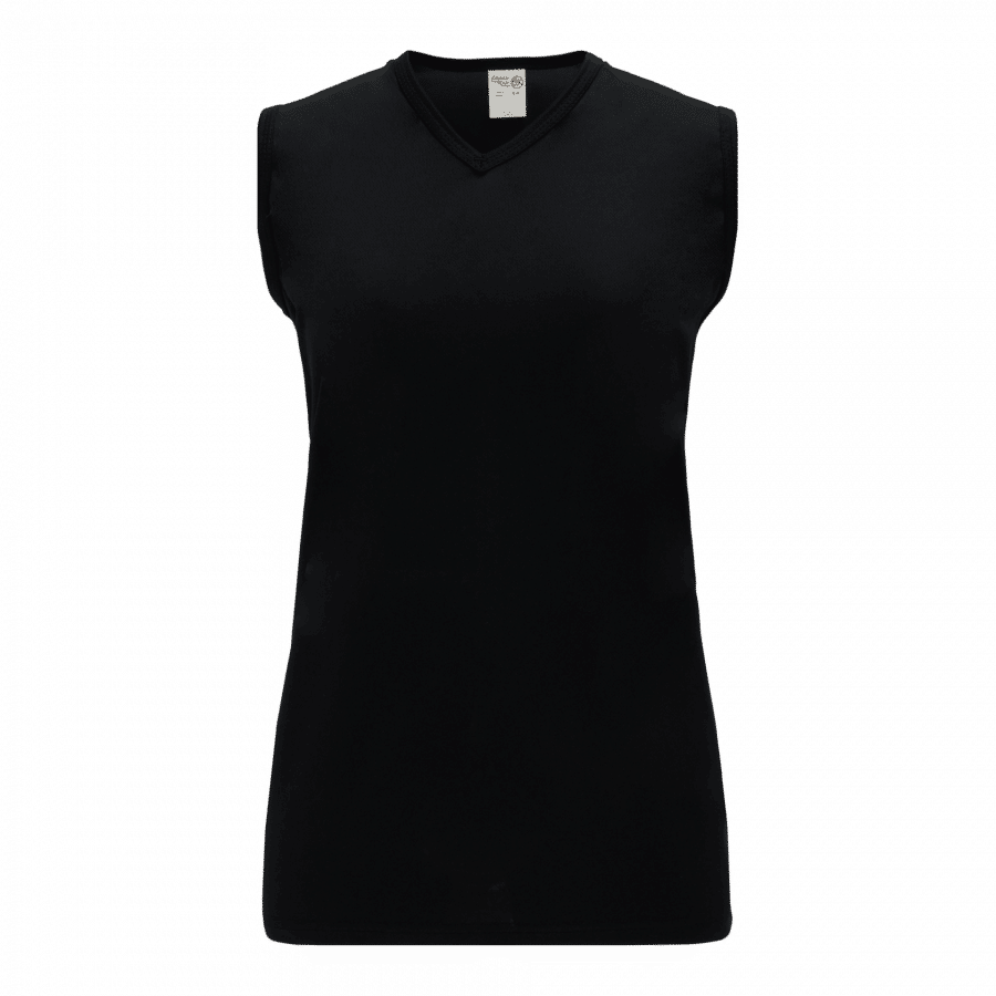 Athletic Knit Ladies Sleeveless Volleyball Jerseys in Black