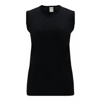 Am image of a Custom Athletic Knit Ladies Sleeveless Volleyball Jerseys in Black!