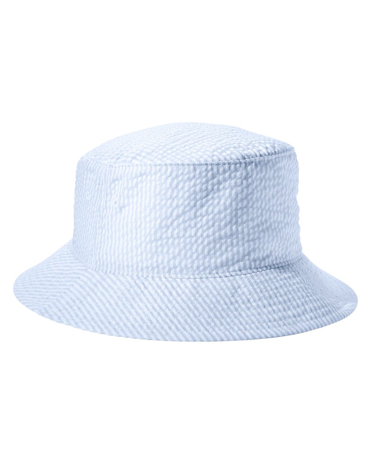 Big Accessories Crusher Bucket Hat in BLUE SEERSUCKER