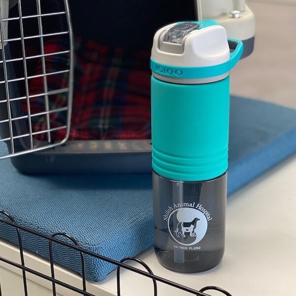Check out this custom waterbottle we printed for an animal hospital.