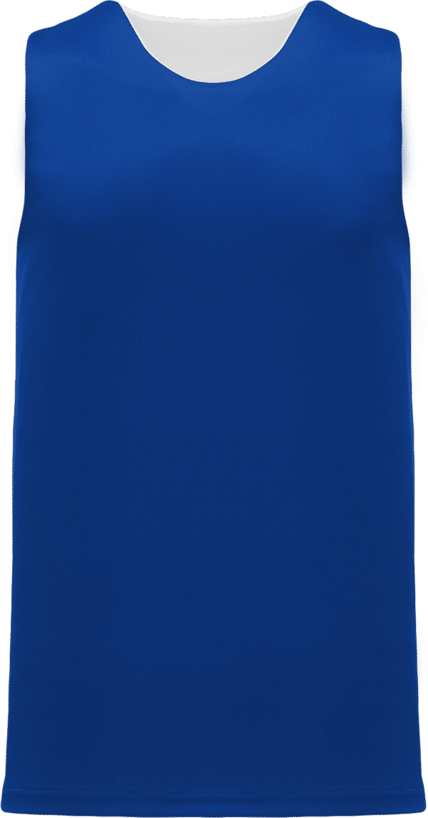 Am image of a Custom Athletic Knit League Reversible Basketball Jerseys in Royal/White!