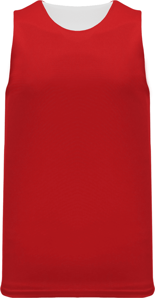 Am image of a Custom Athletic Knit League Reversible Basketball Jerseys in Red/White!