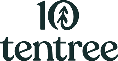 Brand logo for Tentree, one of the many brands we offer