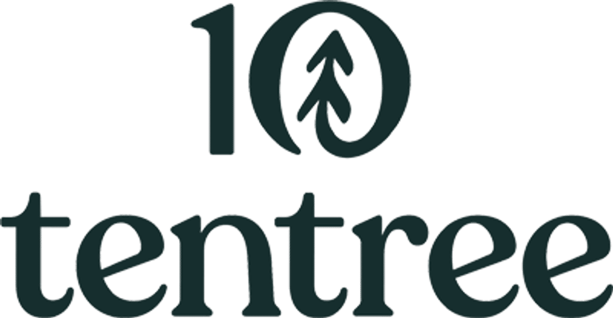 Brand logo for Tentree, one of the many brands we offer
