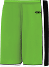 Am image of a Custom Athletic Knit Pro Basketball Shorts in Lime Green/Black/White!