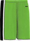 Am image of a Custom Athletic Knit Pro Basketball Shorts in Lime Green/Black/White!