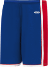 Am image of a Custom Athletic Knit Pro Basketball Shorts in Royal/Red/White!