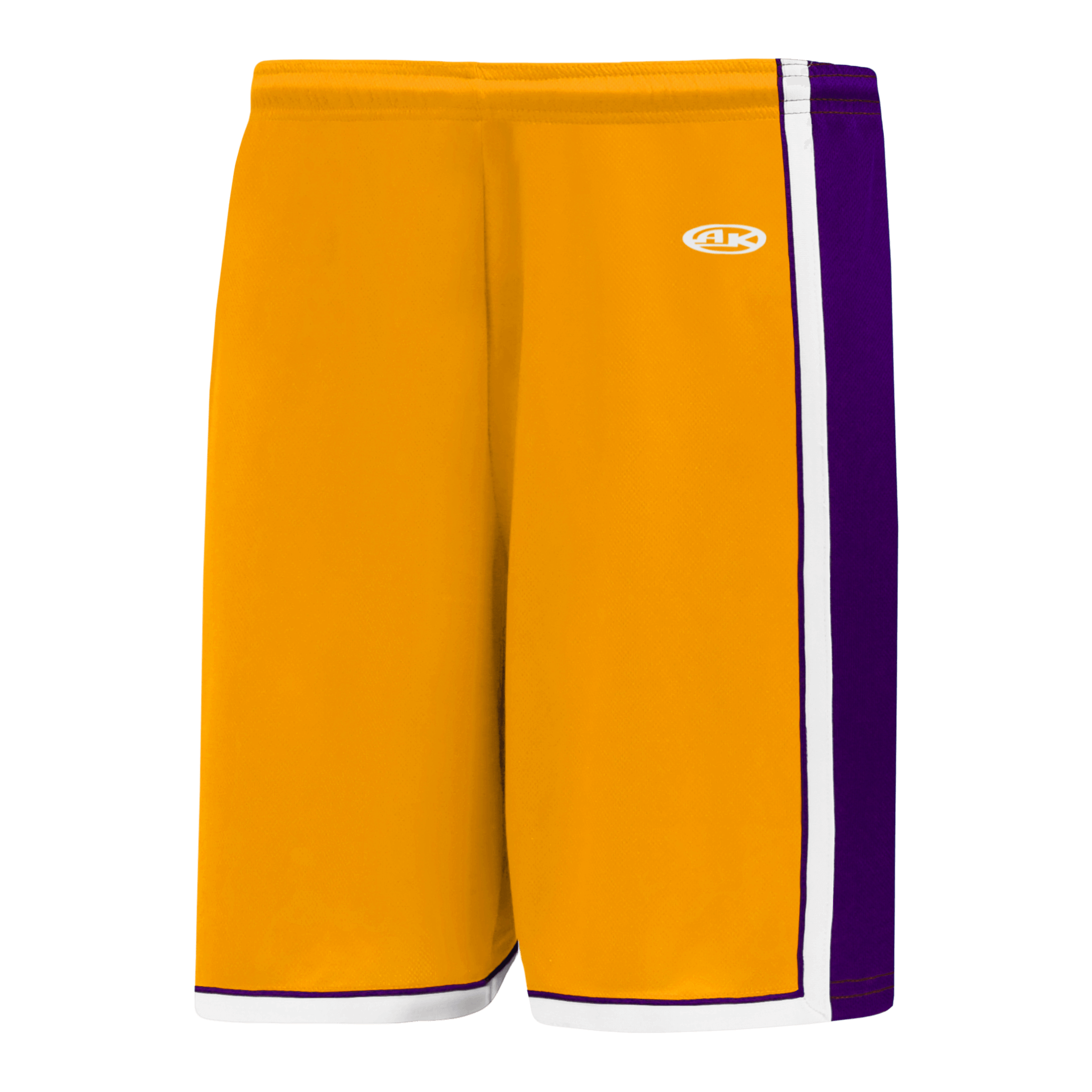 Athletic Knit Pro Basketball Shorts in Gold/Purple/White