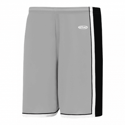 Am image of a Custom Athletic Knit Pro Basketball Shorts in Black/Grey/White!