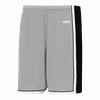 Am image of a Custom Athletic Knit Pro Basketball Shorts in Black/Grey/White!