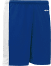 Am image of a Custom Athletic Knit Pro Basketball Shorts Solid Side Stripe in Royal/White!