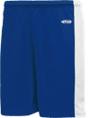 Am image of a Custom Athletic Knit Pro Basketball Shorts Solid Side Stripe in Royal/White!