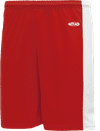 Am image of a Custom Athletic Knit Pro Basketball Shorts Solid Side Stripe in Red/White!