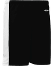 Am image of a Custom Athletic Knit Pro Basketball Shorts Solid Side Stripe in Black/White!