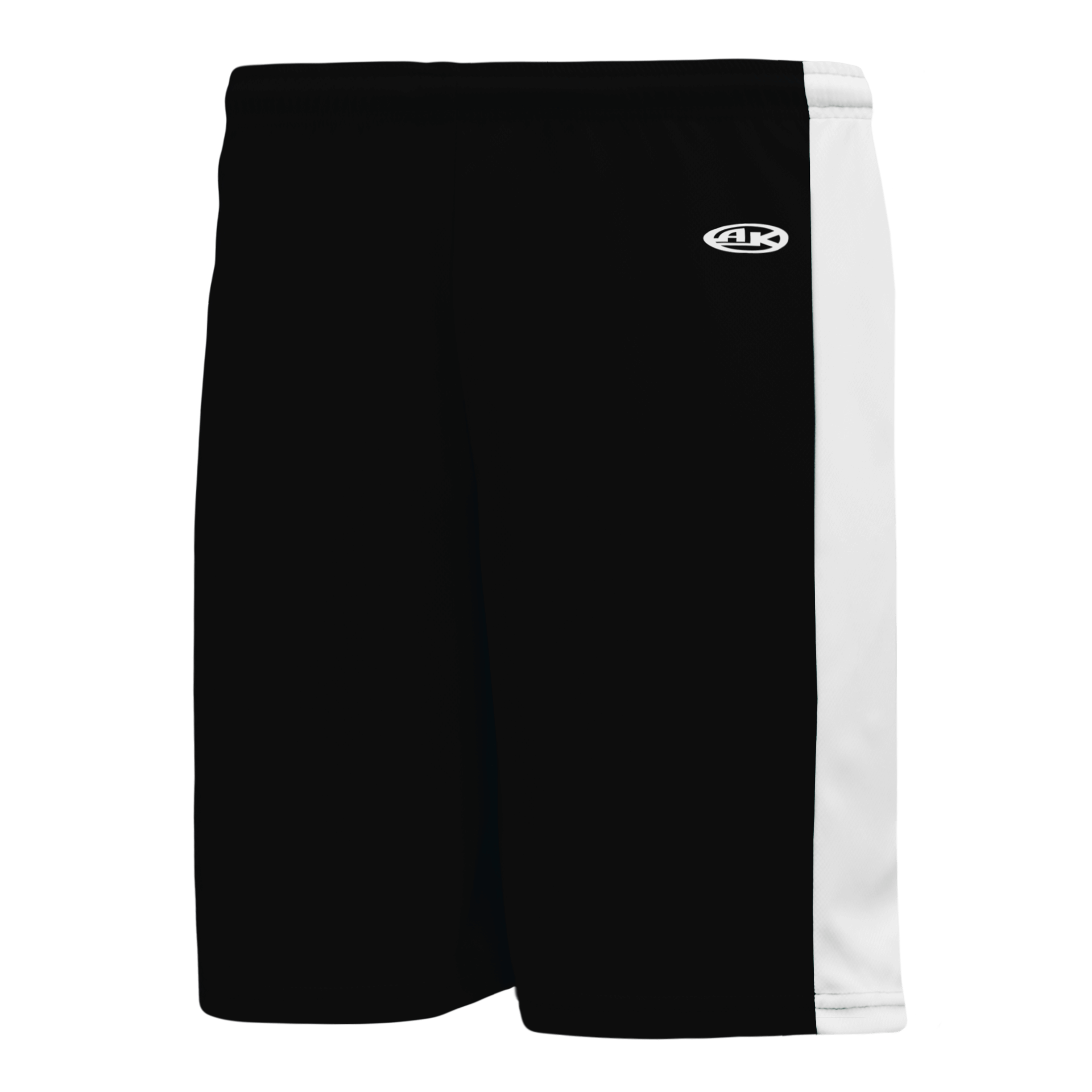 Athletic Knit Pro Basketball Shorts Solid Side Stripe in Black/White