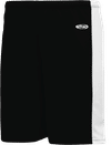 Am image of a Custom Athletic Knit Pro Basketball Shorts Solid Side Stripe in Black/White!