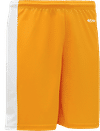 Am image of a Custom Athletic Knit Pro Basketball Shorts Solid Side Stripe in Gold/White!