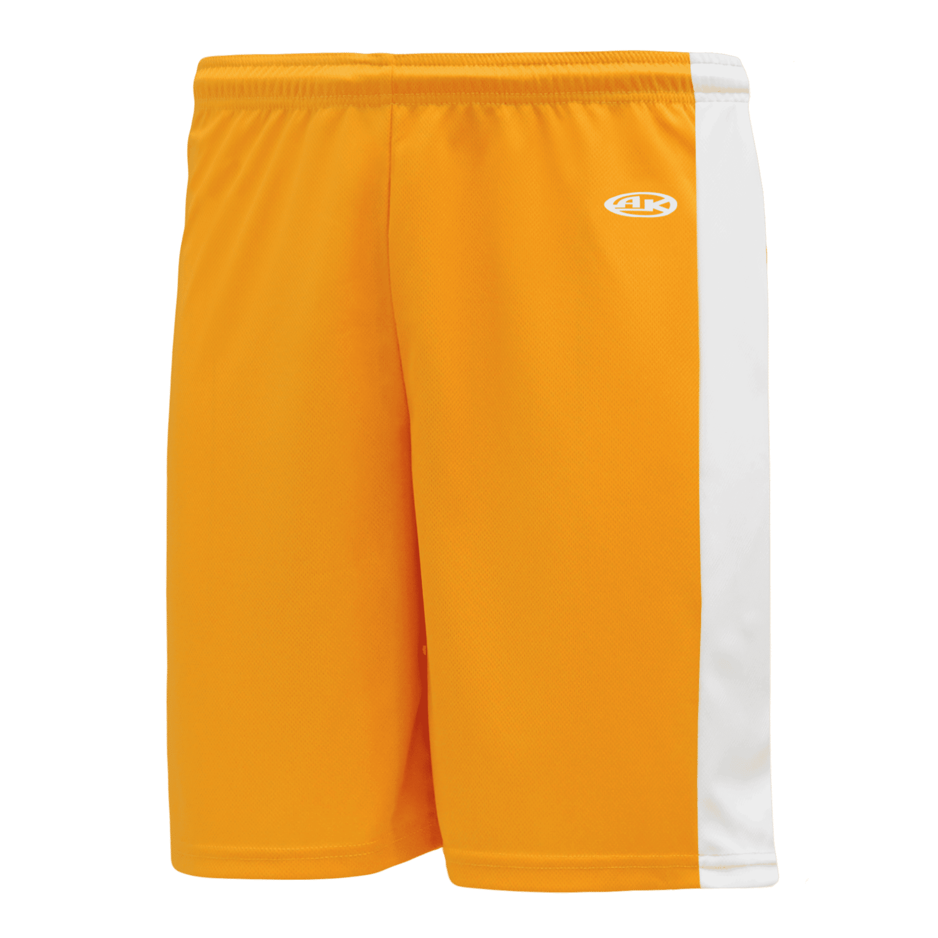 Athletic Knit Pro Basketball Shorts Solid Side Stripe in Gold/White