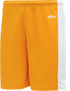 Am image of a Custom Athletic Knit Pro Basketball Shorts Solid Side Stripe in Gold/White!
