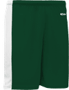 Am image of a Custom Athletic Knit Pro Basketball Shorts Solid Side Stripe in Dark Green/White!