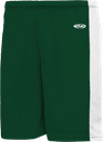 Am image of a Custom Athletic Knit Pro Basketball Shorts Solid Side Stripe in Dark Green/White!