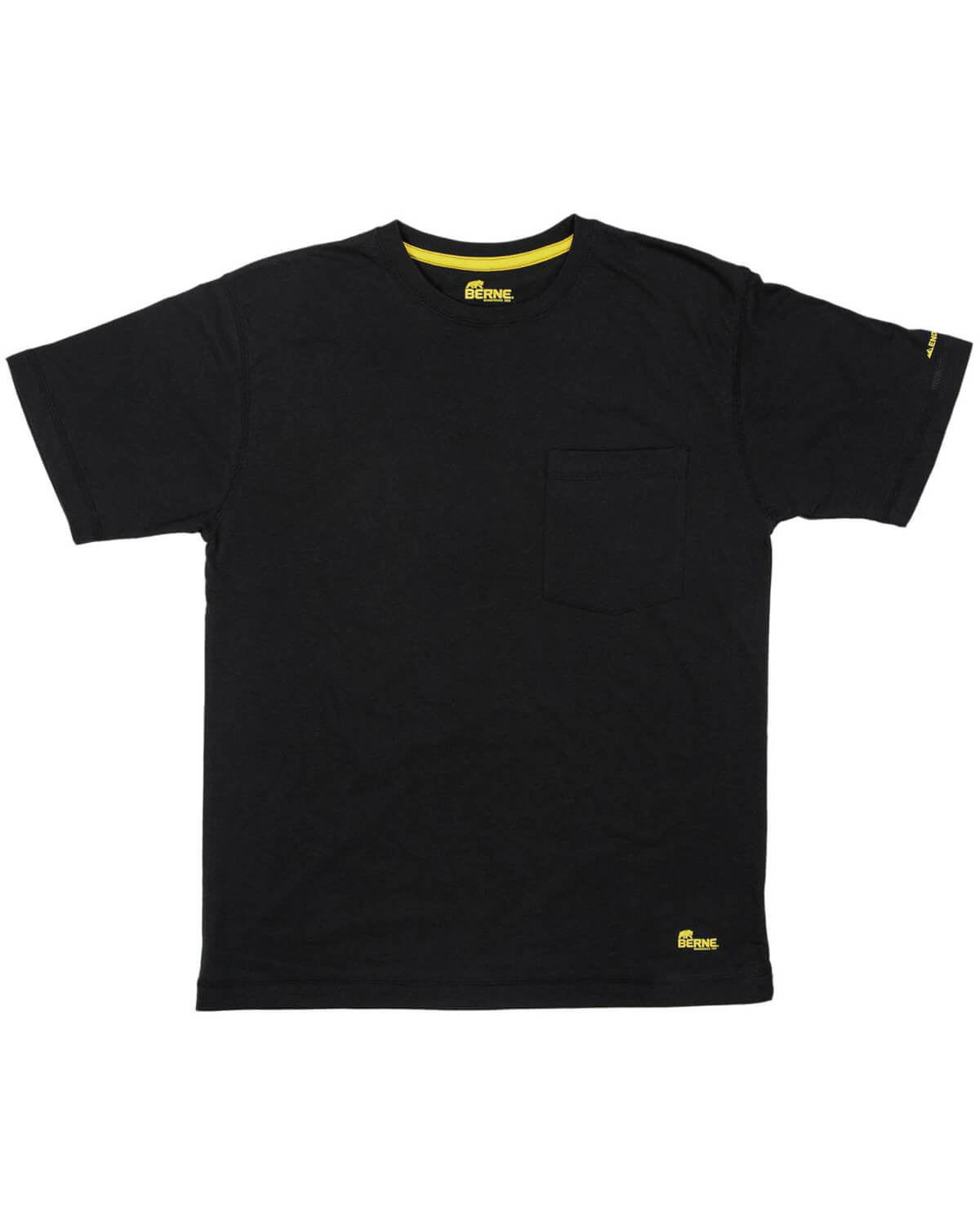 Berne Men's Lightweight Performance Pocket T Shirt in Black